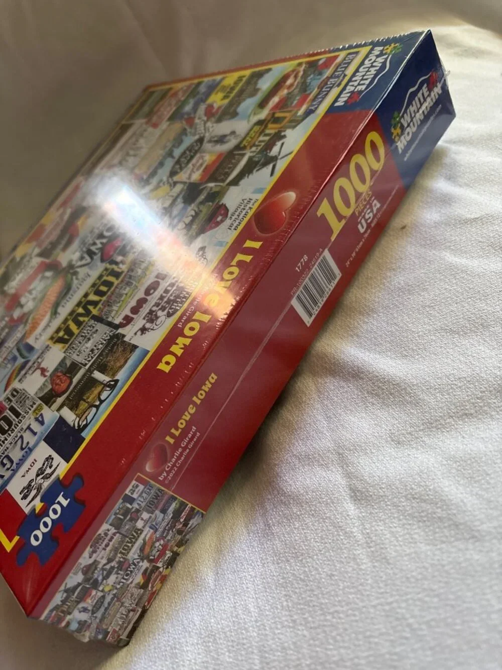 I Love Iowa 1000-Piece Jigsaw Puzzle White Mountain Large Pieces Bonus Poster